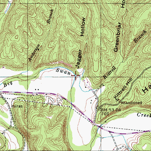 Topographic Map of Kittrell Branch, TN