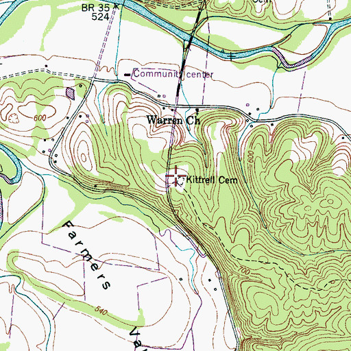 Topographic Map of Kittrell Cemetery, TN