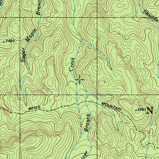 Topographic Map of Kiver Branch, TN