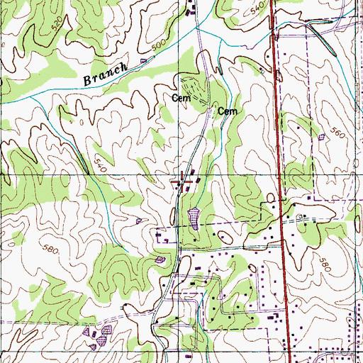 Topographic Map of Kizer School, TN