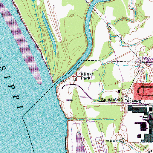 Topographic Map of Klinke Park, TN