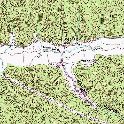 Topographic Map of Knight Hollow, TN