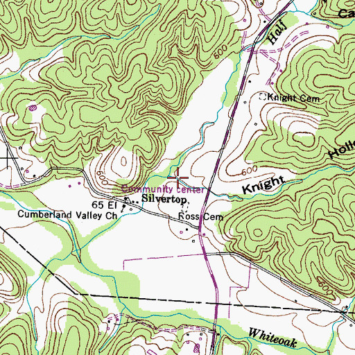 Topographic Map of Knight Hollow, TN