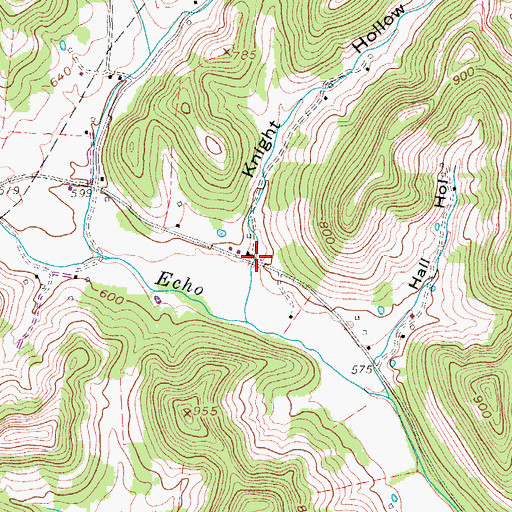 Topographic Map of Knight Hollow, TN