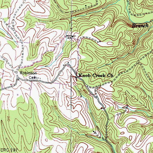Topographic Map of Knob Creek Church, TN