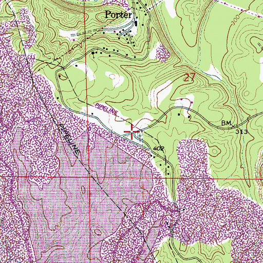 Topographic Map of Williamsburg Church, AL