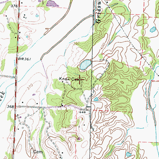 Topographic Map of Knox Cemetery, TN