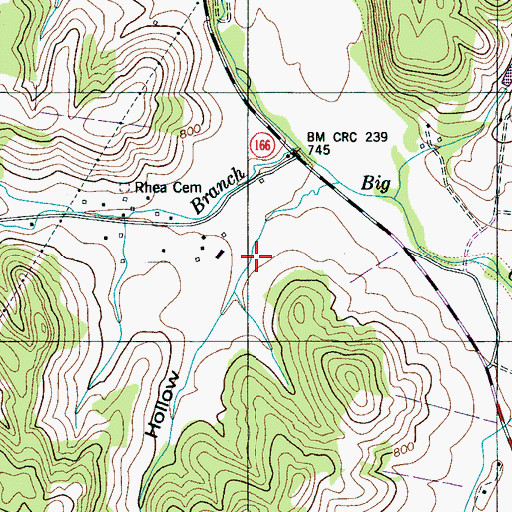 Topographic Map of Knox Hollow, TN
