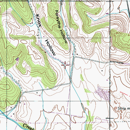 Topographic Map of Knox Hollow, TN