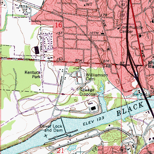 Topographic Map of Williamson Cemetery, AL