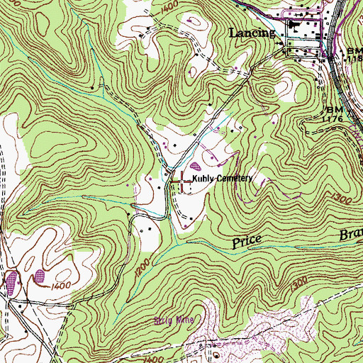 Topographic Map of Kubly Cemetery, TN
