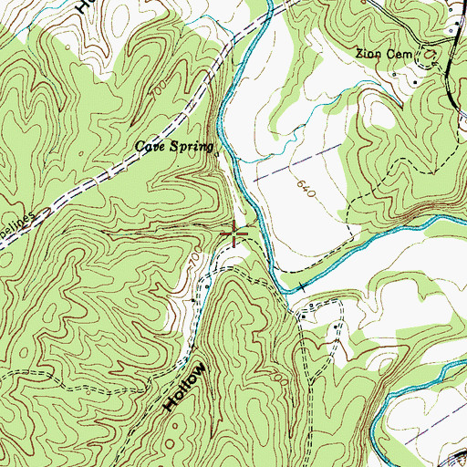 Topographic Map of Kutch Hollow, TN