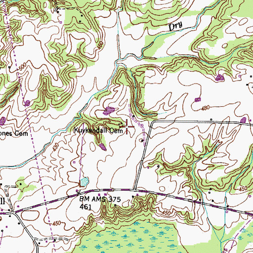 Topographic Map of Kuykendall Cemetery, TN