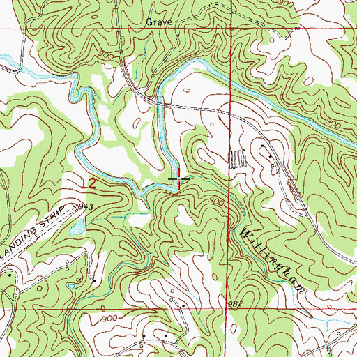 Topographic Map of Willingham Branch, AL