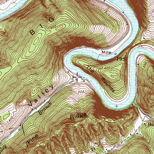 Topographic Map of Kyle Valley, TN