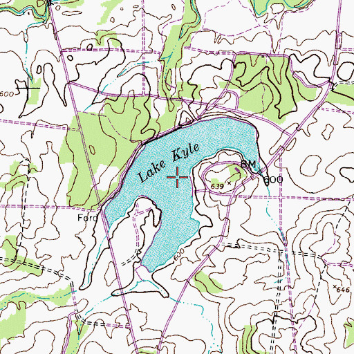 Topographic Map of Lake Kyle, TN