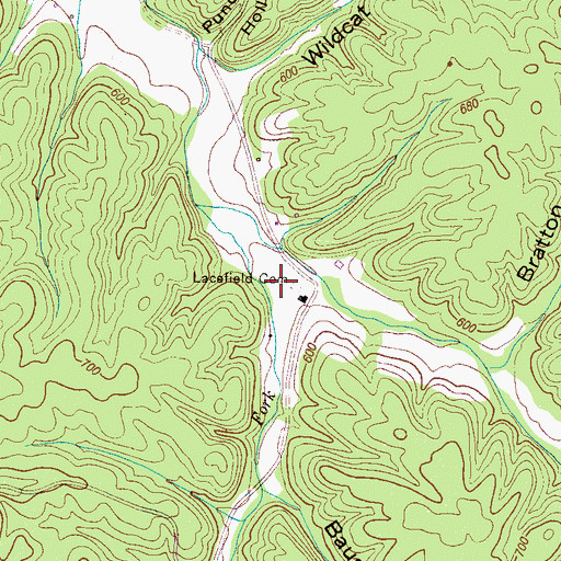 Topographic Map of Lacefield Cemetery, TN