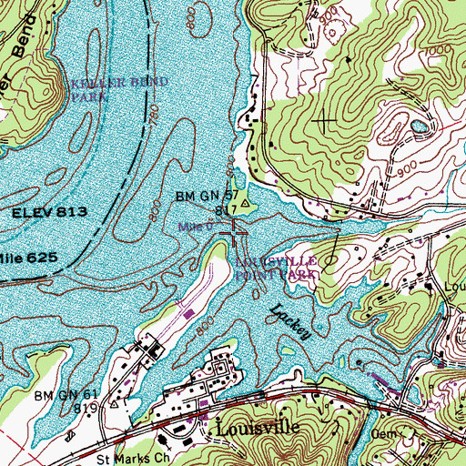 Topographic Map of Lackey Creek, TN