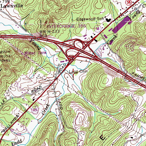 Topographic Map of Ladd Cemetery, TN