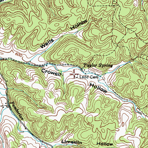 Topographic Map of Ladd Cemetery, TN