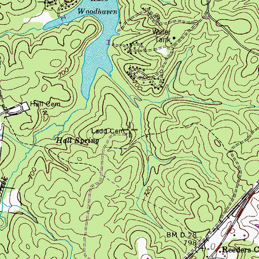 Topographic Map of Ladd Cemetery, TN