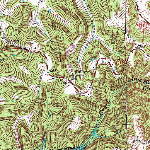Topographic Map of Lafever Cemetery, TN