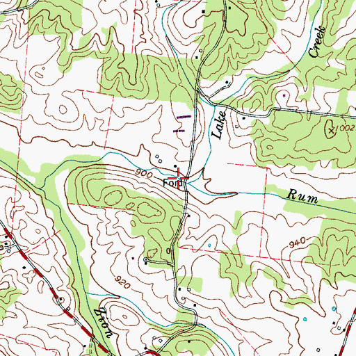Topographic Map of Lake Creek, TN