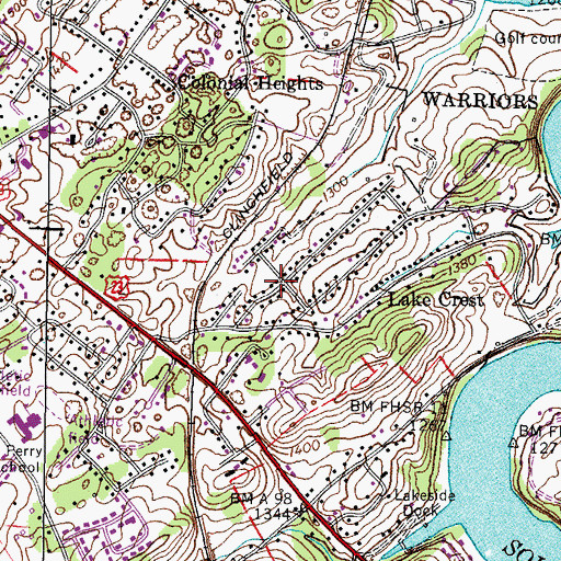 Topographic Map of Lake Crest, TN