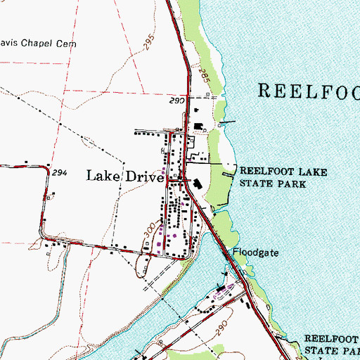 Topographic Map of Lake Drive, TN