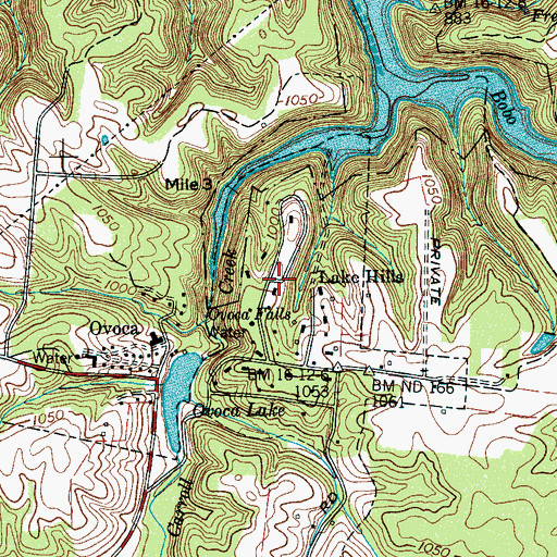Topographic Map of Lake Hills, TN