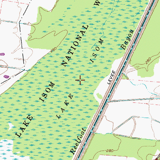 Topographic Map of Lake Isom, TN