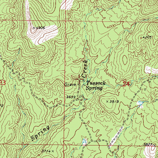 Topographic Map of Tussock Spring, AZ