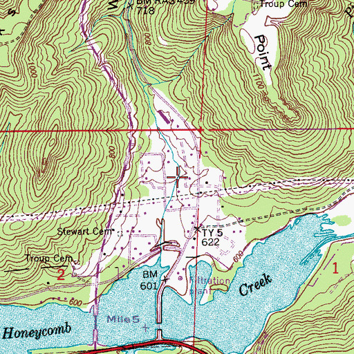 Topographic Map of Willis Hollow, AL