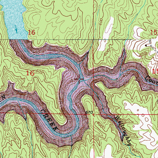 Topographic Map of Willoughby Branch, AL