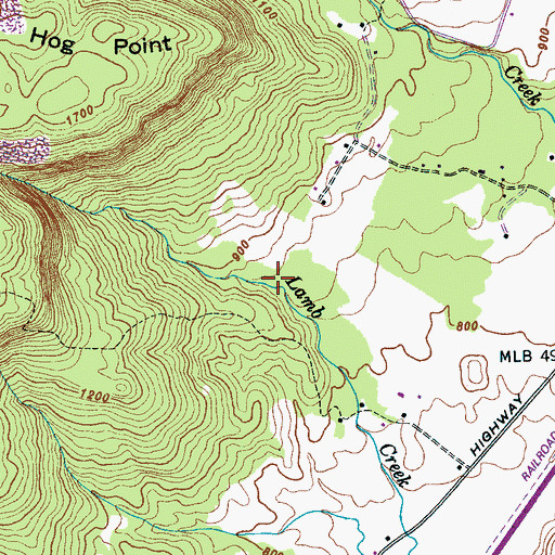 Topographic Map of Lamb Gulf, TN