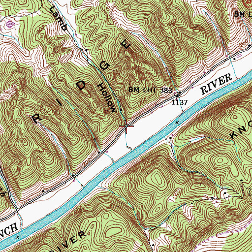 Topographic Map of Lamb Hollow, TN