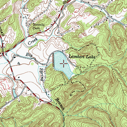 Topographic Map of Lambert Lake, TN