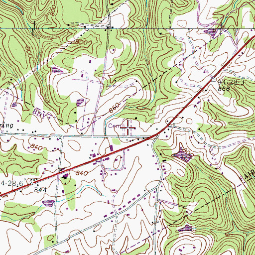 Topographic Map of Lampley Cemetery, TN