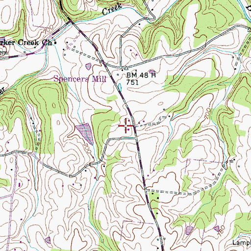 Topographic Map of Lampley School, TN