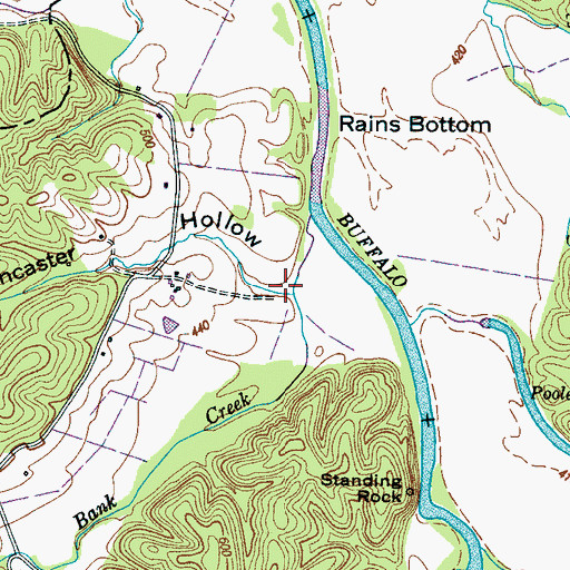 Topographic Map of Lancaster Hollow, TN