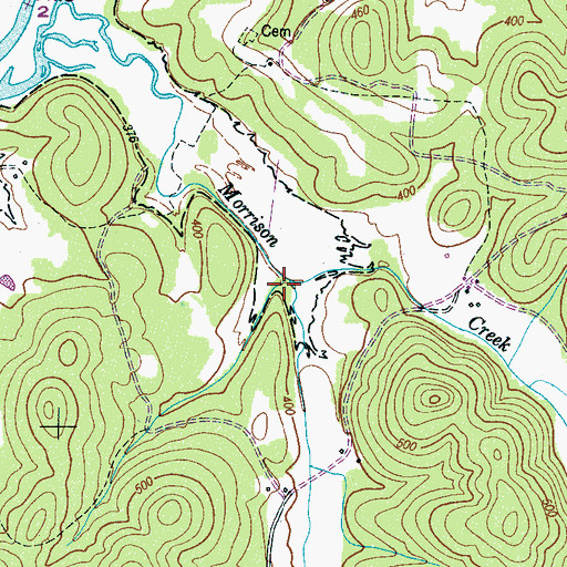 Topographic Map of Lane Branch, TN