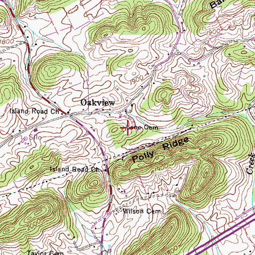 Topographic Map of Lane Cemetery, TN