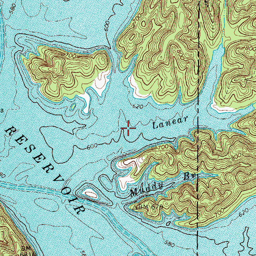 Topographic Map of Lanear Creek, TN