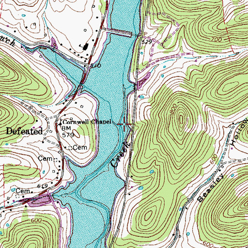 Topographic Map of Lankford Branch, TN