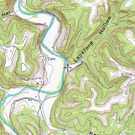 Topographic Map of Lankford Hollow, TN