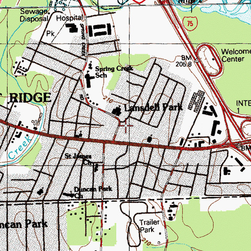 Topographic Map of Lansdell Park, TN