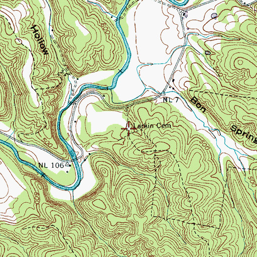 Topographic Map of Larkin Cemetery, TN