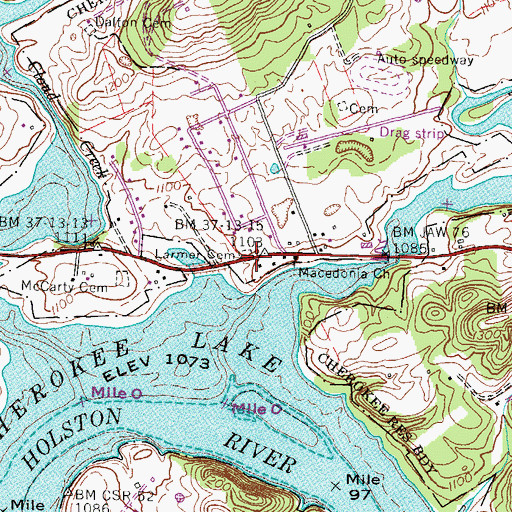 Topographic Map of Larmer Cemetery, TN