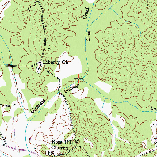 Topographic Map of Larue Branch, TN