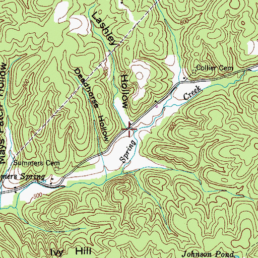 Topographic Map of Lashley Hollow, TN